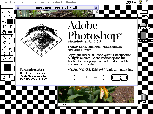 Adobe Photoshop 1.0 Splash Screen (1990)